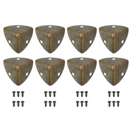 sourcing map 8 Pcs Decorative Box Corner Cover, 23mm Metal Edge Guard, Furniture Corner Edges Protector with Screws, Bronze