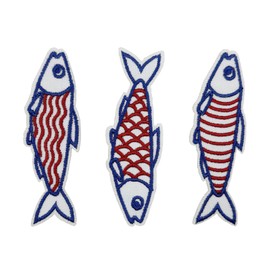 3'' Sardines Fish Summer Embroidered Iron-On Patches