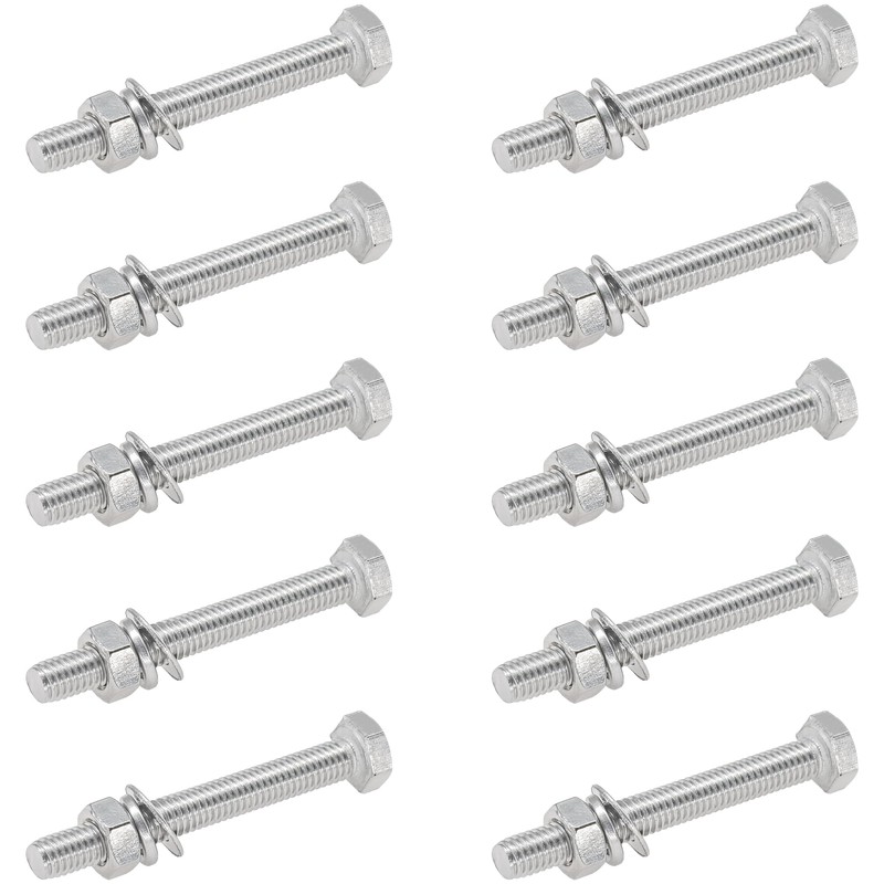 10 Sets of Stainless Steel Nuts & Bolts – Hex