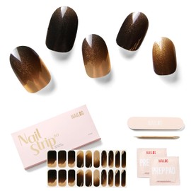 NAILOG Semi-cured Gel Nail Stickers (20 Pieces), Long Lasting, Salon Quality, Extra Long, Nail Stickers, Nail Kit, Glitter, Glitter (Flashlight)