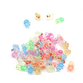 AMONENZ Mini Animals, 30 Pieces Turtles Figures, 30 Pieces Mini Ducks, Resin Mini Ducks, for DIY, Decoration of Miniature Landscapes, Interior Decoration