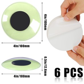 6Pcs 4inch Glow in The Dark Googly Wiggle Eyes, PETKNOWS Google Eyes Self Adhesive for Crafts Sticker Sparkle Google Eyes Suitable for Crafts DIY