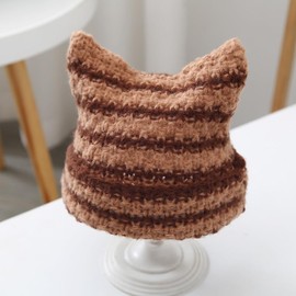 GNAYOAHLI Therian Gear Y2K Clothes,Grunge Clothing - Emo Beanie, Fingerless Gloves,Five Fairycore Bracelets Brown