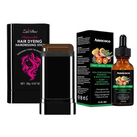 Hair dye comb Disposable | Easy to Color, Portable for Quick Touch - Ups, Covers Gray Hair, Resists Fading and Clumping:_zaidoc-02#Dark Brow+30ml Batana Hair Treatment Oil