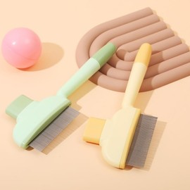 Flea Comb for Cats & Dogs - Dual-Sided Pet Hair Removal Comb with Long/Short Stainless Steel Teeth - Effective Deshedding Brush for Shedding Control & Grooming