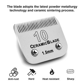 Dog Grooming Clipper Replacement Blades Compatible with Andis Pet Clipper/Oster A5/Wahl KM Series Dog Clipper,Ceramic Blade & Stainless Steel Blade(10+30+7FC+5FC)