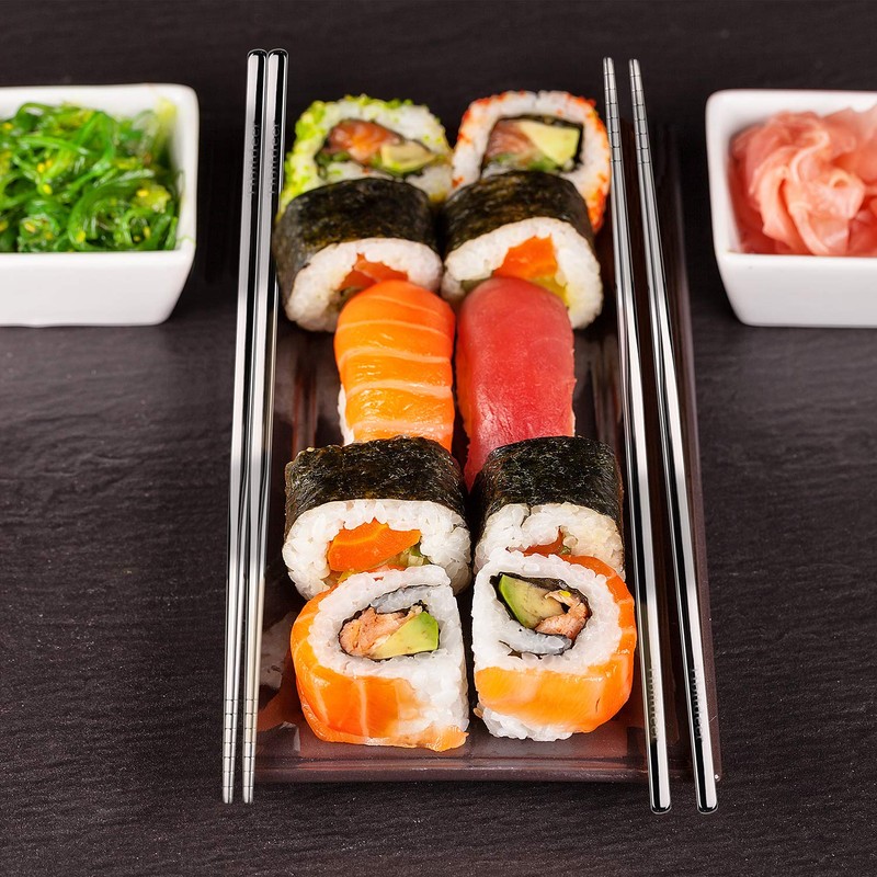 Tibitdeer Titanium Chopsticks, 2 Pairs 9 Inch Reusable Dishwasher Safe