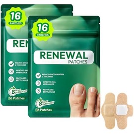 16 Patches para Uñas con Aceite de Árbol de Té - Parches de Hidrogel para Uñas Gruesas y Decoloradas - Mejora la Apariencia y Vitalidad de las Uñas Quebradizas - Diseño Transpirable y Protector（2pcs）