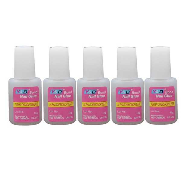 5 x 10g Pink Nail Quick Drying Beauty False Art Decorating Tips Acrylic Glue