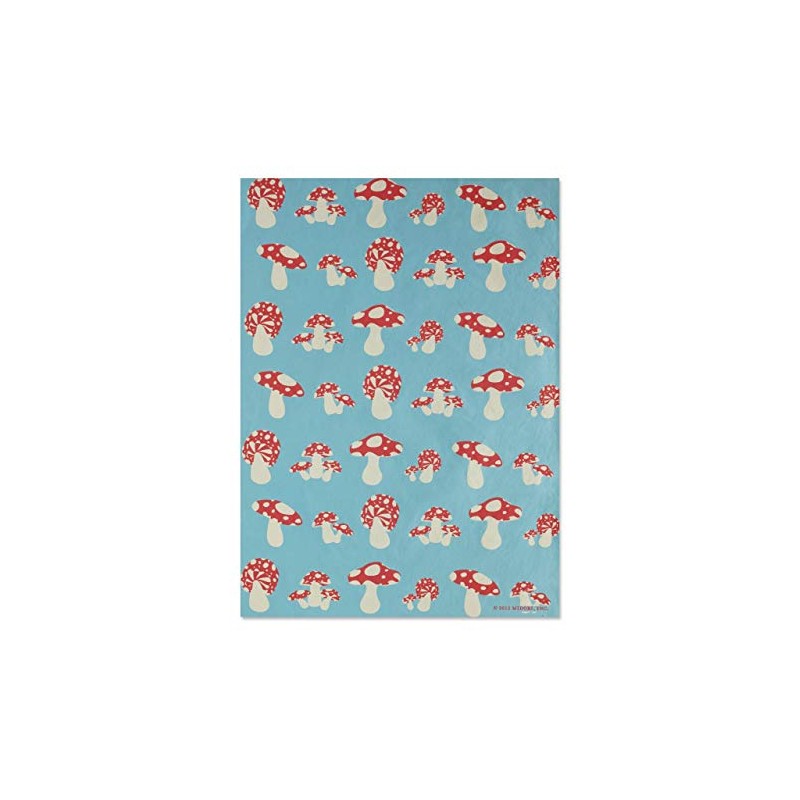 Gift Wrap - Mushrooms - Blue
