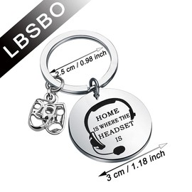 Stage Manager Keychain Drama Mask Jewelry Drama Major Gift Home Is Where The Headset Is Keychain (Home Is Where k CA)