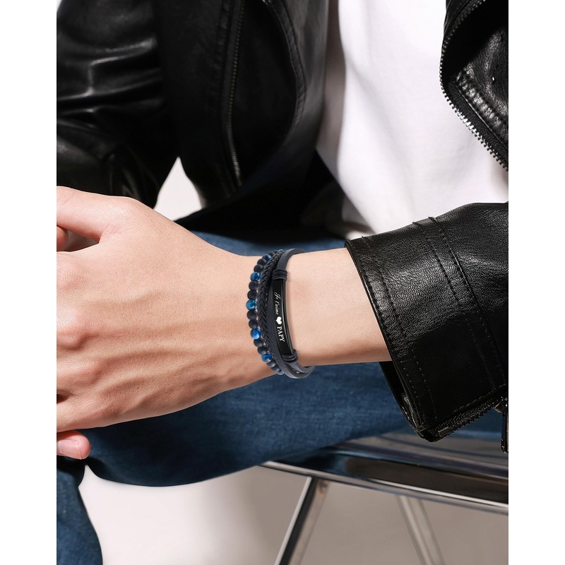 VGWON Geschenk Großvater Armband Männer Weihnachten Geburtstag Geschenk für Opa