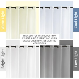 Neween Sheer White Curtains 2 Panels Set, Grommet Airy & Lightweight Elegant Window Treatments Voile Drapes with Light Filtering for Bedroom/Living Room (White, W132 x L240 cm)