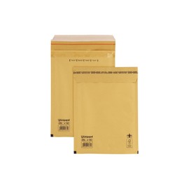 Unipapel 10 x Kraft Padded Envelopes with Bubble Wrap - No.14 - 180mm x 265mm - Self Seal - Perfect for Safe and Protected Shipments - FSC Certified