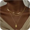 Layered Gold Silver Necklaces for Women, Stackable Stack 14K Real