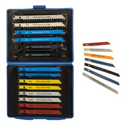 Simply Products 14pc U-Fit Jigsaw Blade Set - U Fitting Metal, Plastic, Wood, PVC, Aluminum Blades, 6T, 8T, 10T, 14T, 18T, 24T, 32T