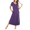 Jezonga Women's Nightdresses Long Nightgowns Nightwear Short Sleeve Loungewear Nighties