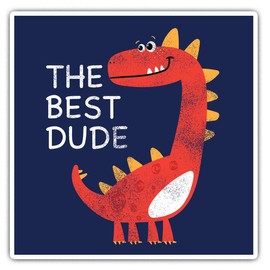 Square Stickers (Set of 2) 7.5cm - Best Dude Dinosaur Kids Boys Laptop Tablet Luggage Scrapbook #14737