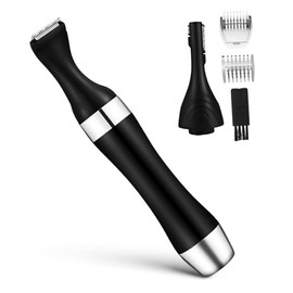 VALICLUD Electric Eyebrow Trimmer with Replaceable Heads for Women and Men Precision Facial Hair Remover for Eyebrows Nose Lips and Thigh Hair Ergonomic Grip Includes Comb and Cleaning