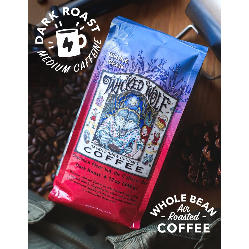 Raven's Brew Coffee Full Bodied Coffee Dark Roast Whole Bean