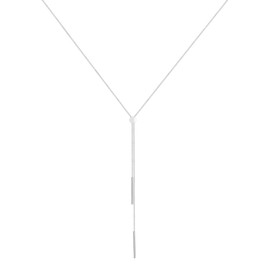 Elli Women's Y-Chain Geo Bar Basic Trend Blogger Necklace in 925 Sterling Silver, Sterling Silver, None