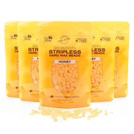 Rio Wax Beads for Hair Removal (5 x 100g, Honey) - Vegan Hard Wax Beads for Brazilian, Facial and Body Waxing - Stripless Wax for Women and Men