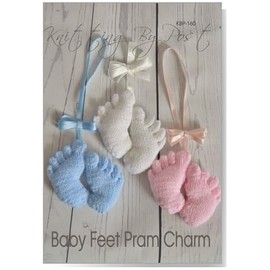 Knitting by Post Knitting Pattern Baby Feet Pram Charm Leaflet Pamphlet Instructions. Knitted Toes, Charity Knits, Crafts Ideas for Beginners Quick Baby Gift