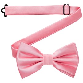 DonDon Men's Handmade Silk Look Bow Tie 12 x 6 cm Bow Tie, pink