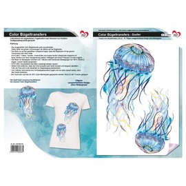 Ideen mit Herz Colour iron-on transfers, DIN A4, filigree without background, decorate textiles such as T-shirts and bags with iron-on motifs, iron on pictures quickly and easily, DIY textile design