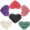 6 Esponjas Faciales Konjac con Diseño Exfoliante, Forma de Corazón,