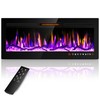 42'' Electric Fireplace Heater, Recessed and Wall Mounted Freestanding Linear Fireplace, Ultra-Thin Wall Fireplace with 13 Adjustable Flame Color and 5 Brightness, Remote Control, 1500/750W