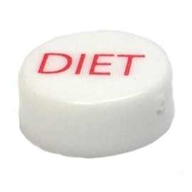 Diet Button Cap, White with Red Letters - Replaces Wunder-Bar PH10-74-DIET