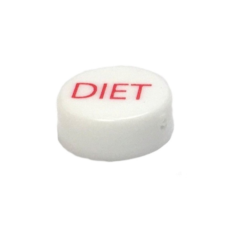 Diet Button Cap, White with Red Letters - Replaces Wunder-Bar