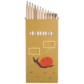 Azeeda 12 x 'Mr Snail Delivers With Care and a Smile' Long 178mm Coloured Pencils/Pencil Set (PE00059957)