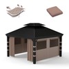 Birodeko 10x12 Gazebo Sidewall Curtains, 4-Panel Waterproof Mesh Window