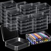 Dcocdeely 20 Pcs Plastic Crayon Box Holds 24 Crayons, Clear