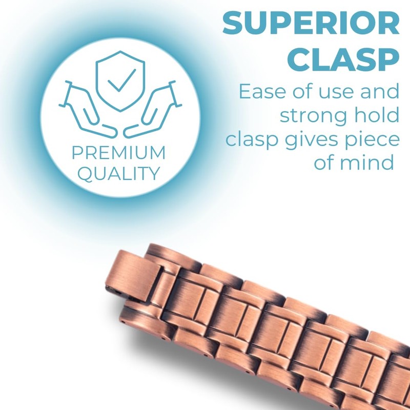 Willis Judd Mens Copper Magnetic Bracelet Extra Wide Magnetic Bracelets