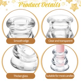 24 Pieces Glass Taper Candle Holders Glass Clear Tapered Candlestick Holder Candle Sticks Holders Base Vase Bulk for Pillar Candles Wedding Party Festival Table Centerpiece Decor