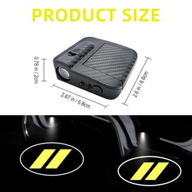 2PCS Carbon Fiber Car Door Lights Projector Car Wireless Door Welcome Light Compatible with Dodge Challenger Charger SRT RAM (yellow)