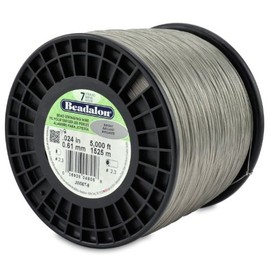 Beadalon JW06T-9 0.024-Inch 7-Strand Wire, Bright, 5000-Feet