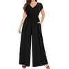 Coloody Women's Long Jumpsuit Elegant Summer Sleeveless Crew Neck Jumpsuit