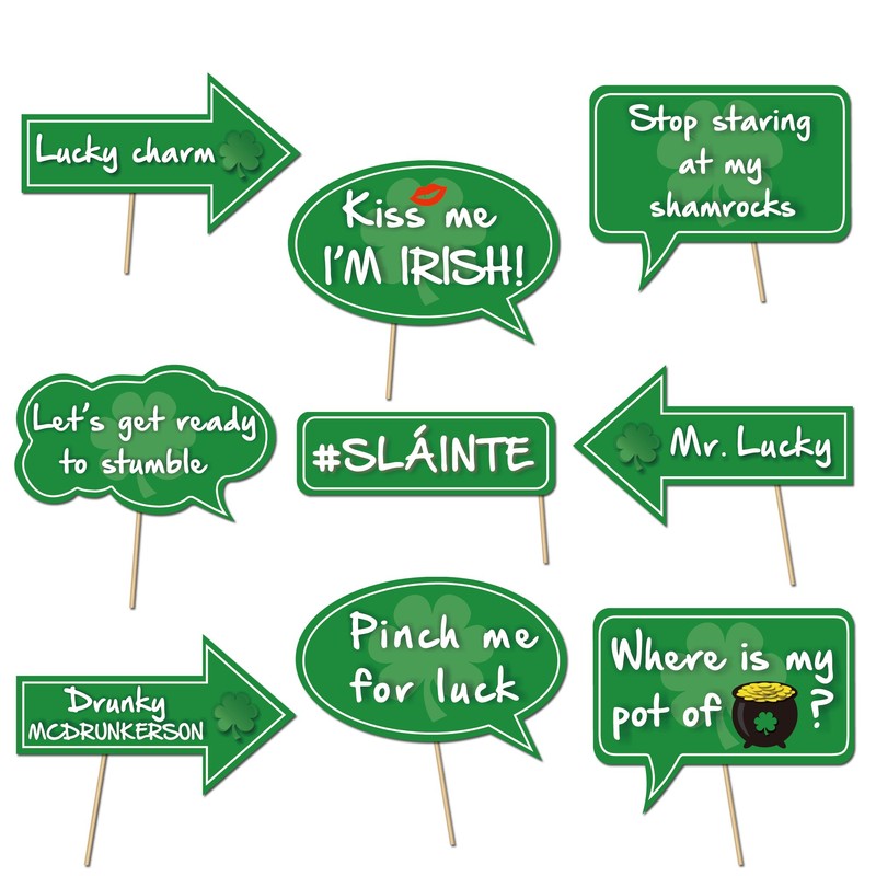 HOWAF St Patrick's Day Photo Booth Props Glasses Masks Hat