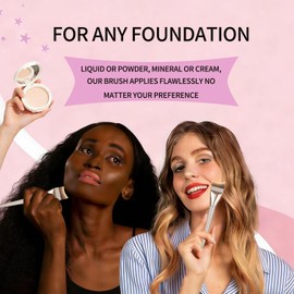Foundation Brush for Liquid Makeup, Angled Liquid Foundation Brush, Premium Makeup Brush Set, Cream Foundation Concealer Brush, Black