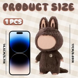 OYZOQ Plush Key Ring, Cuddly Toy, Lanubu Monster Keychain, Plush Pendant Doll, Plush Doll, Gifts for Boys and Girls (Brown - Special Edition)