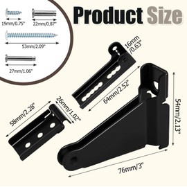 Biaungdo Black Reinforced Storm Door Closer Bracket Kit, Heavy Duty Screen Door Closer Bracket Replacement Part for Storm Doors Repair Kit