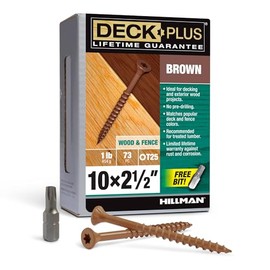 Tornillos Deck Plus, tornillo de madera exterior recubierto de epoxi de 2-1/2 pulgadas # 10 x 2-1/2 pulgadas Torx/Star Drive incluida, rosca gruesa, tornillos de cubierta, resistente a la corrosión