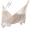 ZEAN Handwoven Hammock with Tassels by Thick Cotton Rope XL