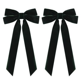 2PCS Velvet Hair Bows Green Hair Ribbon Clips Big Fall Alligator Clips Hair Accessories for Women Girls Toddlers Kids Baby