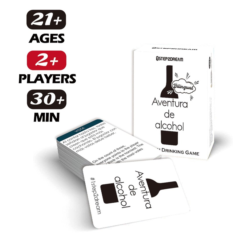 1step2ream Spanish Party Card Game | Interesting Bilingual Board Game