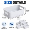 5-Piece Stackable Plastic Storage Box Set – Rectangular Organizer Containers